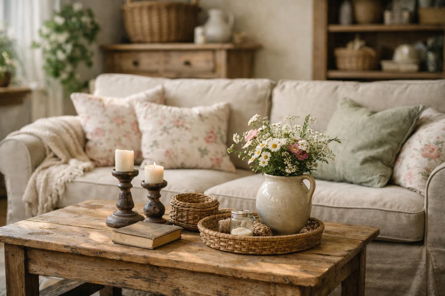 découvrez comment créer une décoration style champêtre et campagne chic dans votre salon pour un intérieur chaleureux, élégant et authentique.